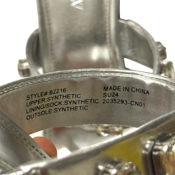 J. Crew Silver Jeweled Mule Sandals Embellished Cocktail Wedding Heels 9 - Picture 7 of 7